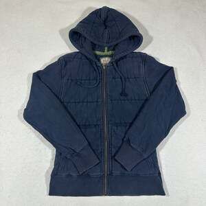 Old Navy Navy Blue Quilted Full Zip Hoodie Sweatshirt Jacket Womens